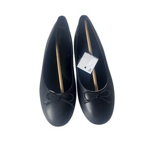SONOMA Girls Ballet Flats Black Size 5 Medium Kids Memory‎ Foam Bow Shoes NWOB